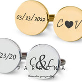 Circle Customize alphabets Cufflink
